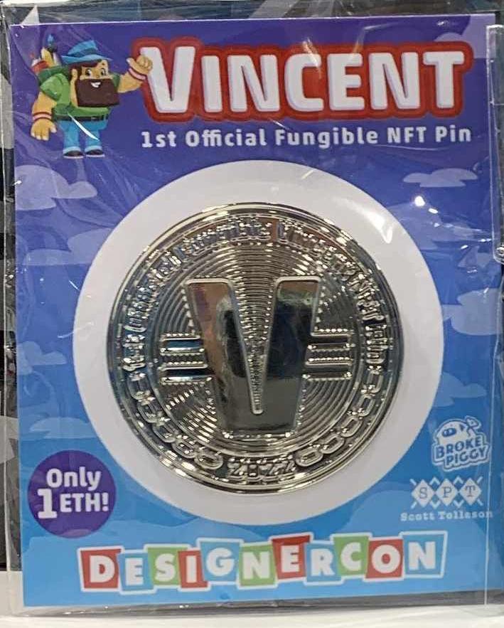 Silver Vincent Coin Pin