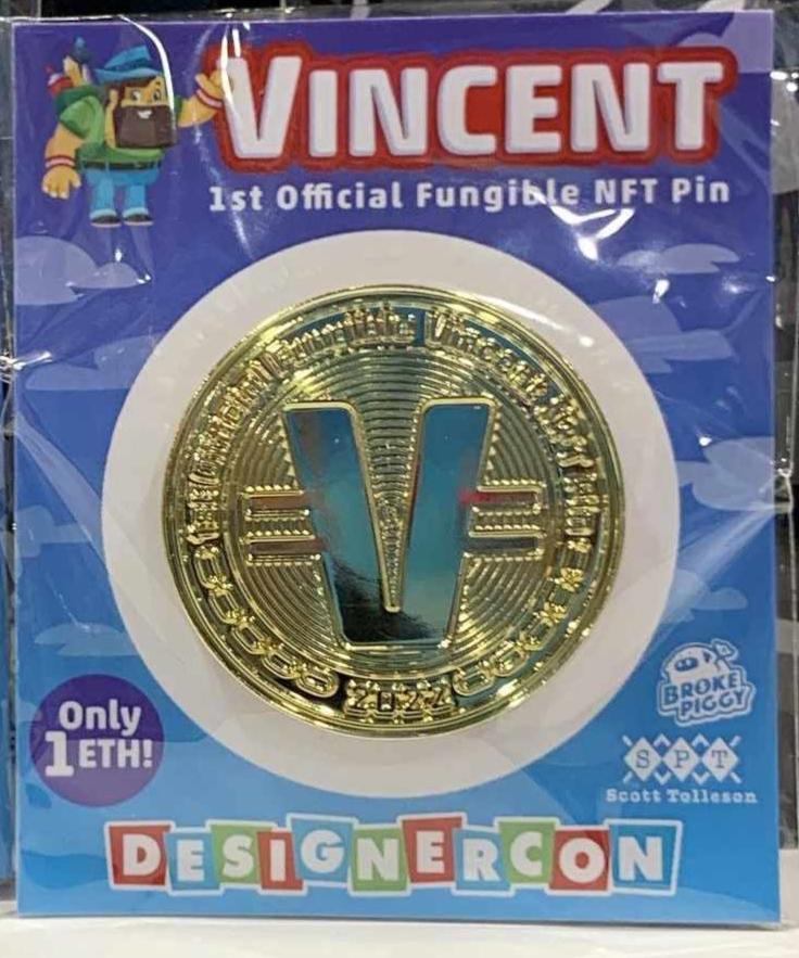 Gold Vincent Coin Pin