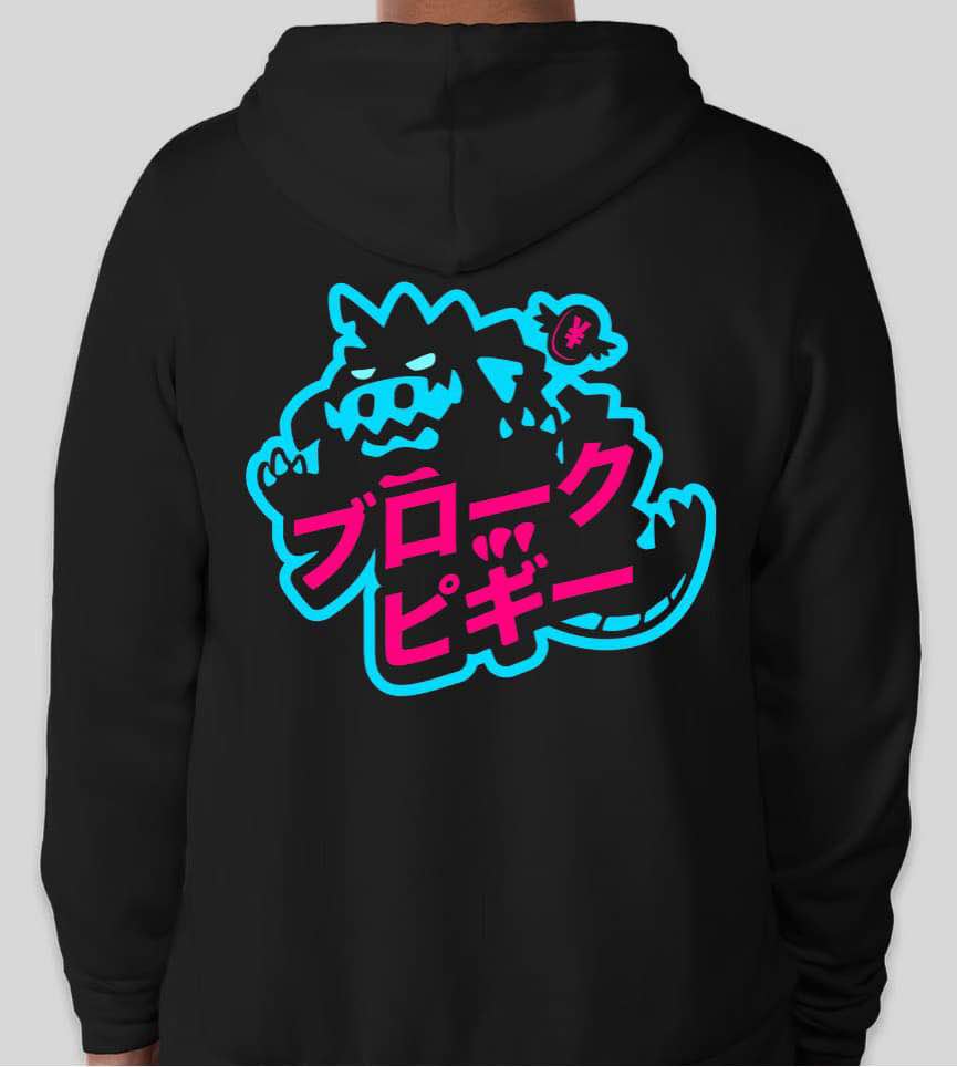 Broke Piggy Neon Kaiju Hoodie